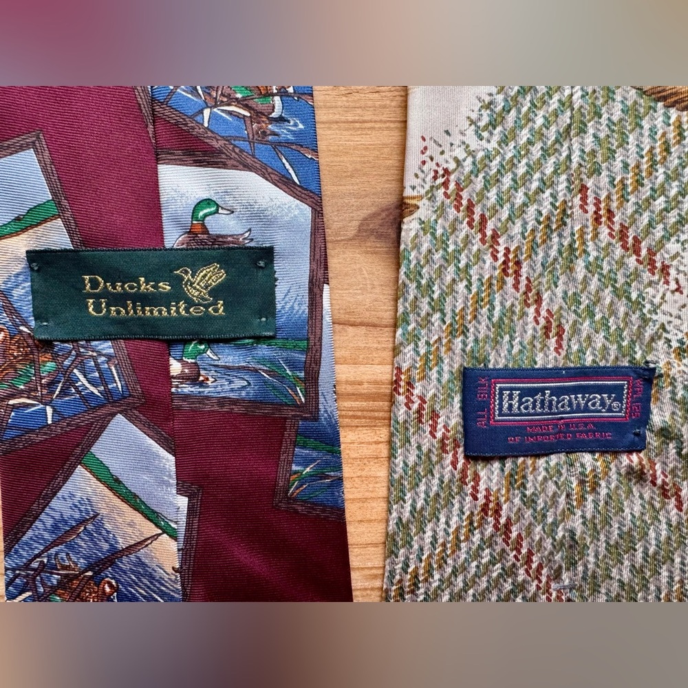 Silk 2 Piece Duck Hunting Neckties Ties - Picture 4 of 9